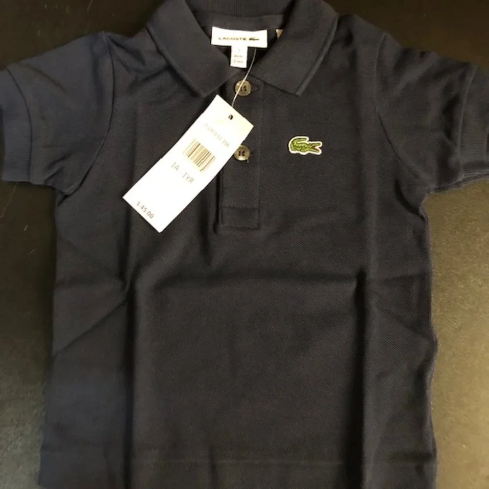 LACOSTE SHORT SLEEVE CLASSIC POLO SHIRT - US LITTLE BOYS 1YR - NAVY - Picture 2 of 3